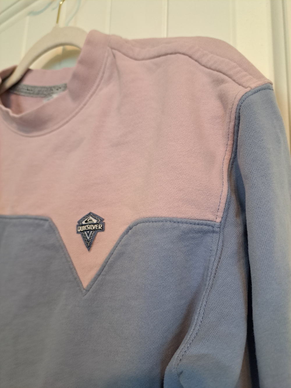 100% Cotton Vintage Pastel Colorblock Crewneck Pullover Sweatshirt S - Picture 7 of 12